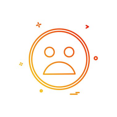 Üzgün emoji simgesi tasarım, renkli vektör çizim