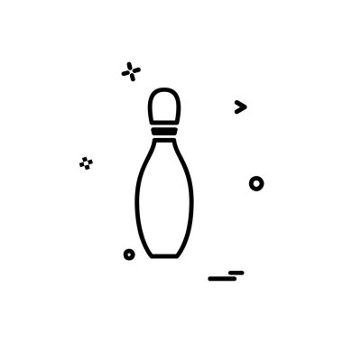 Bowling simgesi tasarım, renkli vektör çizim