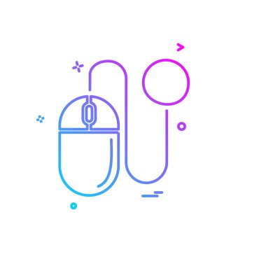 Bilgisayar fare düz simge vektör çizim 