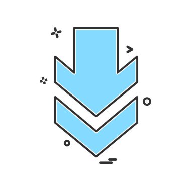 Aşağı ok simgesi tasarım vektörü