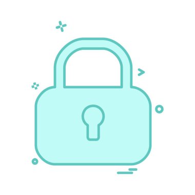 kilit düz simge vektör çizim 