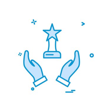 El kupa ödül simge vektör tasarımı