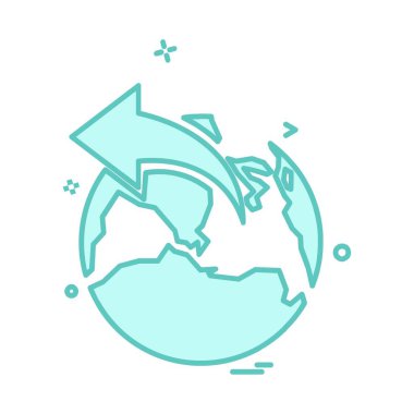 Dünya küre simge tasarlamak vektör 