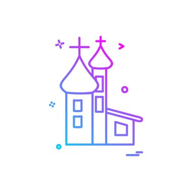 Kilise Hıristiyan kutsal haç vektör tasarımı