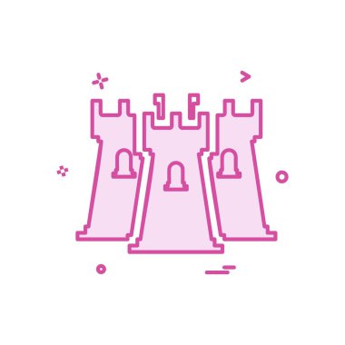 Fort simgesi tasarım vektörü