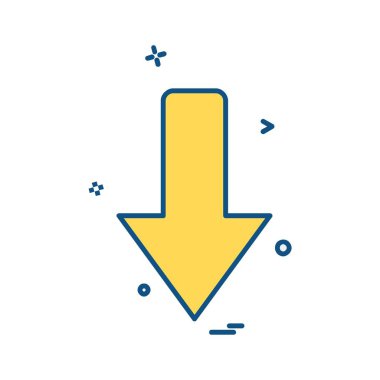 Aşağı ok simgesi tasarım vektörü