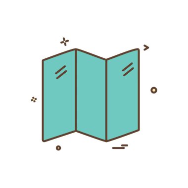 Harita simgesi tasarım vektörü