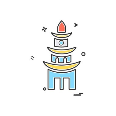 Tapınak simge tasarlamak vektör