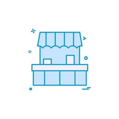 Dükkanı simgesi tasarım, renkli vektör çizim