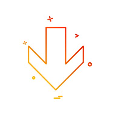 Aşağı ok simgesi tasarım vektörü