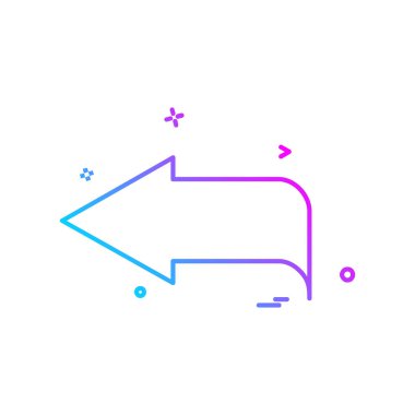 Sol ok simgesi tasarım vektörü