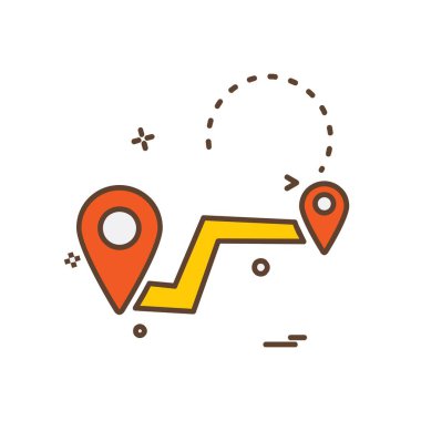 Gezinti simgesi tasarım, renkli vektör çizim