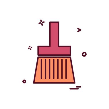 Boya Fırçası Simgesi Tasarım Vektörü