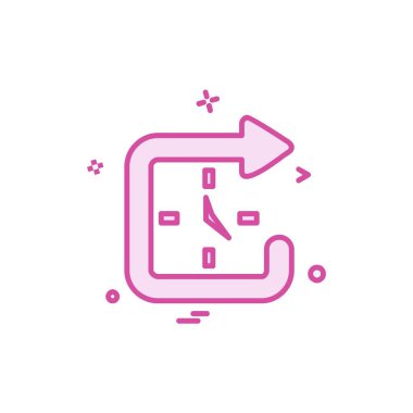 Saat simgesi tasarım, renkli vektör çizim