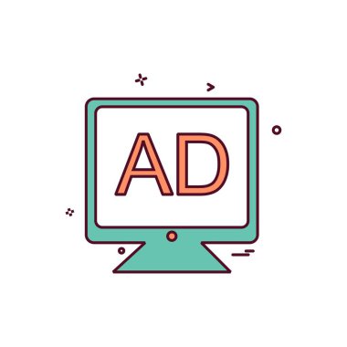 LCD multimedya iş office simge vektör desige