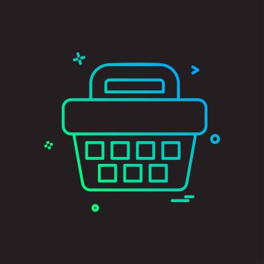 Sepeti simgesi tasarım, renkli vektör çizim