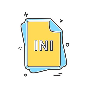 INI dosya türü simge tasarlamak vektör