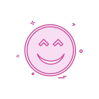 Mutlu emoji simgesi tasarım, renkli vektör çizim