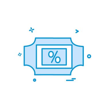 Bilet simgesi tasarım, renkli vektör çizim