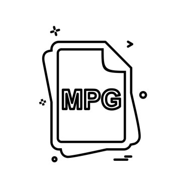 MPG dosya tipi simge tasarım vektörü