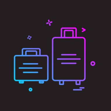 Seyahat çanta simge tasarlamak vektör