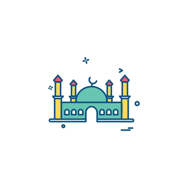 Mosquée Icône Design Vecteur — Image vectorielle