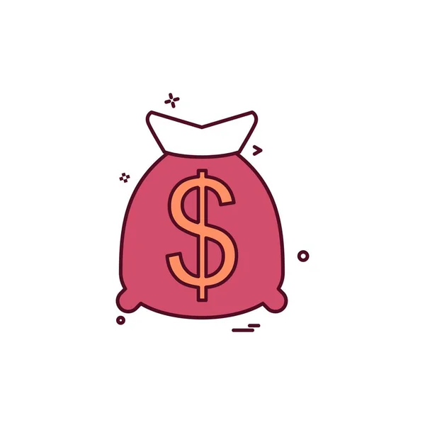 Money Bag Icon Design Vector — Stock Vector