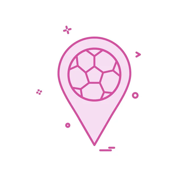 Mapa Futebol Ícone Vetor Design — Vetor de Stock