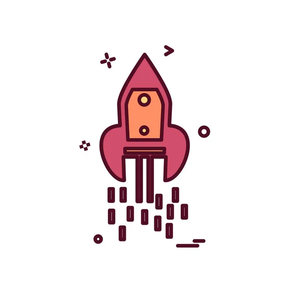 Rocket Icon Design Colorful Vector Illustration — Stock Vector