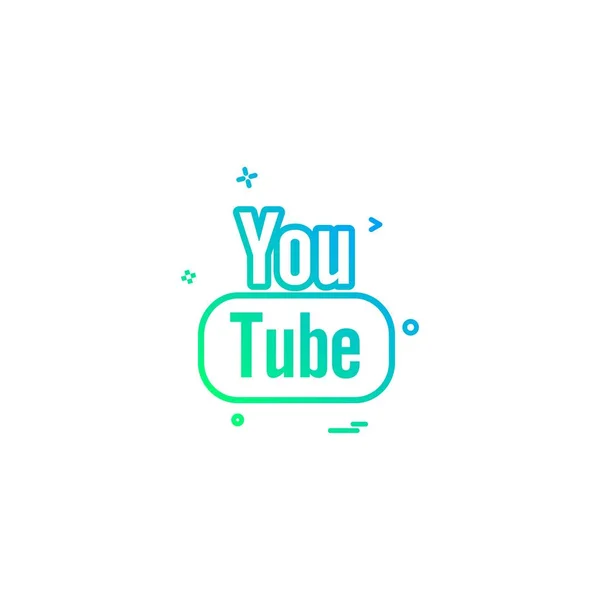 Vettore Disegno Icona Youtube — Vettoriale Stock