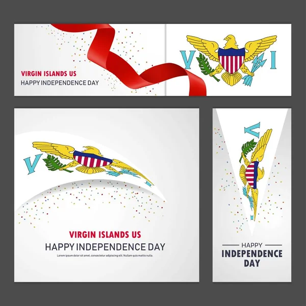 Joyeuse Fête Indépendance Des Îles Vierges Américaines Ensemble Bannière Fond — Image vectorielle
