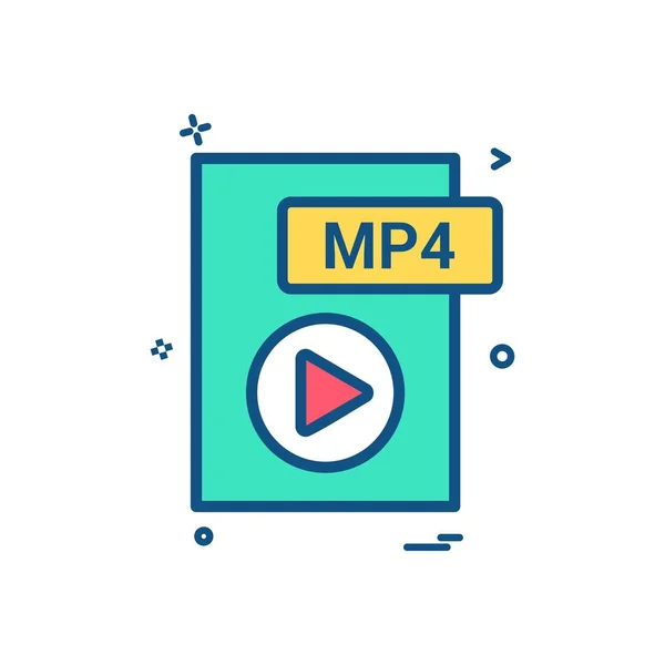 Mp4 Αρχείο Μορφή Εικονίδιο Του Φορέα Σχεδίασης — Διανυσματικό Αρχείο