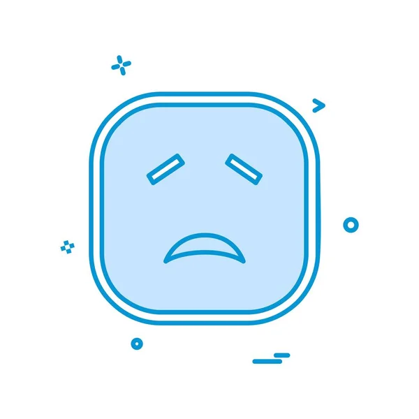 Disegno Icone Emoji Triste Illustrazione Vettoriale Colorata — Vettoriale Stock