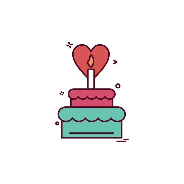 Kuchen Icon Design Bunte Vektorillustration — Stockvektor