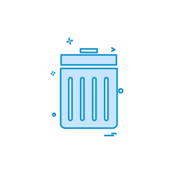 Trash Icon Design Vector — Stock Vector