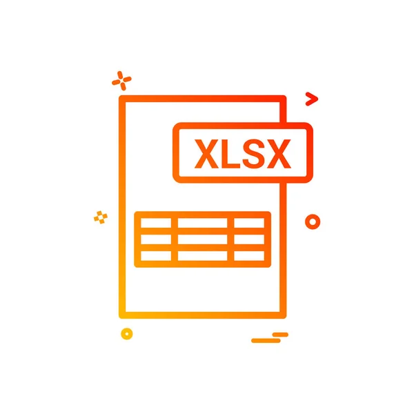 Xlsx File Format Icon Vector Design — Stock Vector