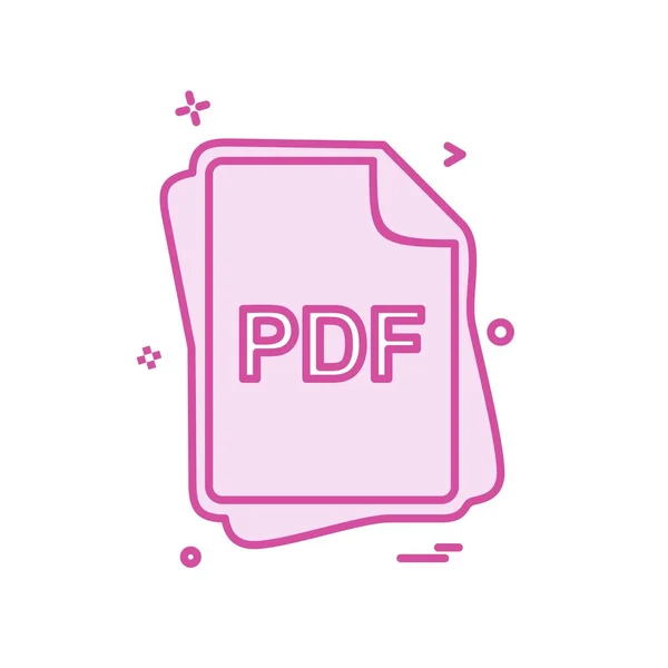 Tipo File Pdf Icon Design Vector — Vettoriale Stock