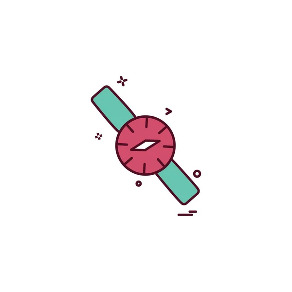 Diseño Del Icono Del Reloj Ilustración Vectorial Colorido — Vector de stock