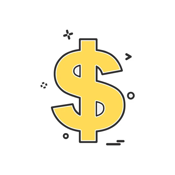Dollar Icône Conception Vectoriel Illustration — Image vectorielle