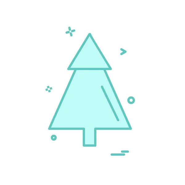 Christmas Tree Icon Design Vector — Stock Vector