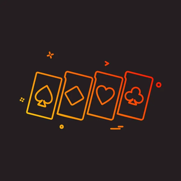 Poker Icona Vettore Progettazione — Vettoriale Stock