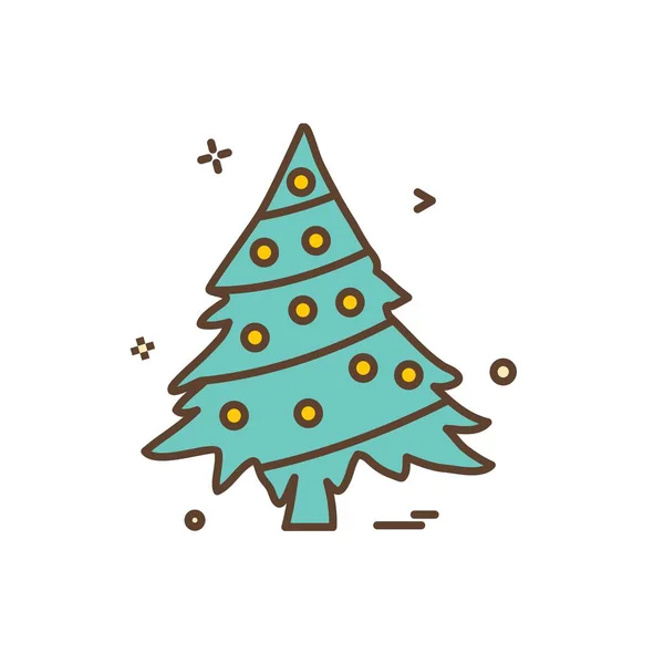 Kerstboom Pictogram Ontwerp Vector — Stockvector