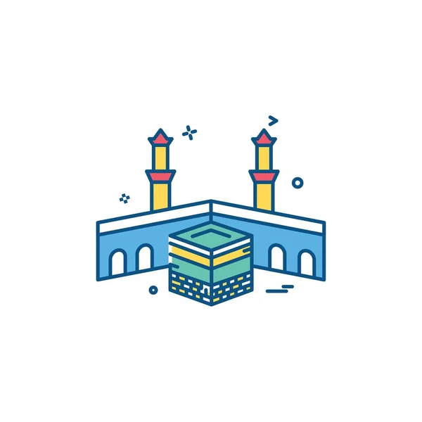 Heilige Kaaba Pictogram Ontwerp Vector — Stockvector