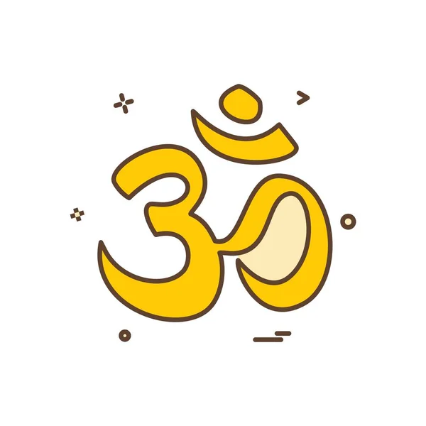 Hindu Sign Icon Design Vector — Stock Vector
