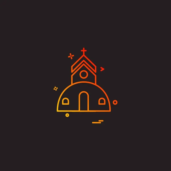 教会のアイコン デザインのベクトル — ストックベクタ