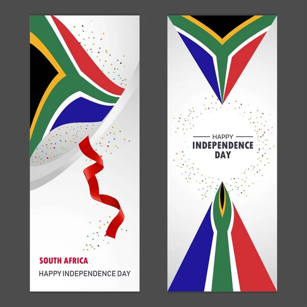 Νότια Αφρική Καλή Ημέρα Της Ανεξαρτησίας Κομφετί Γιορτή Φόντο Κατακόρυφοs — Διανυσματικό Αρχείο