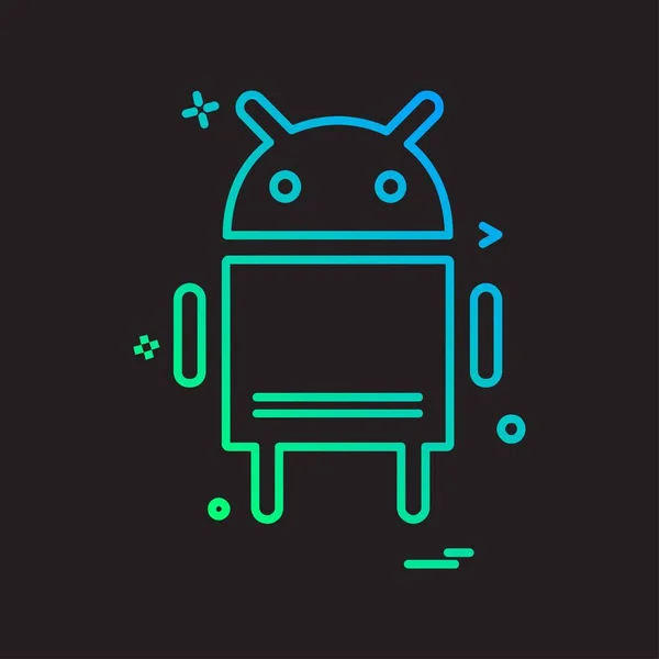 Ilustração Vetor Ícone Plano Android —  Vetores de Stock