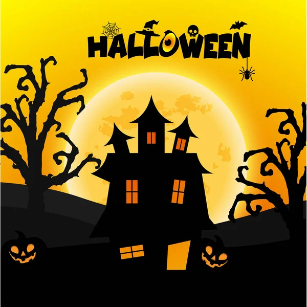 Veselý Halloween Světlé Pozadí Vektorové Ilustrace — Stockový vektor