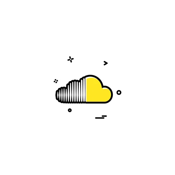 Chmura Ikona Designu Ilustracja Kolorowy Wektor — Wektor stockowy