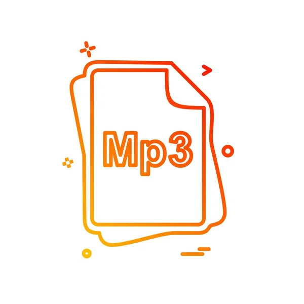 Mp3 Dosya Türü Simge Tasarlamak Vektör — Stok Vektör